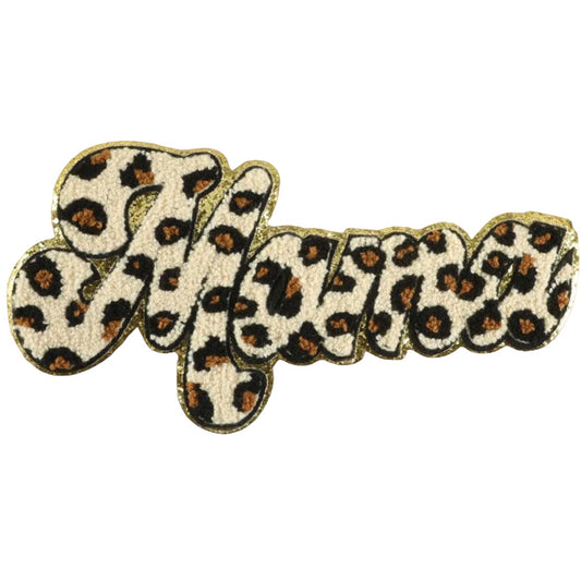 Leopard MAMA Chenille Patch - 9.7 inches x 4.8 inches