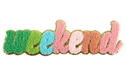 WEEKEND Chenille Patch - 9.6 inches x 2.9 inches