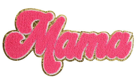 Hot Pink MAMA Chenille Patch - 9.7 inches x 4.8 inches