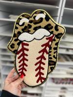 Leopard Baseball Tongue Chenille Patch