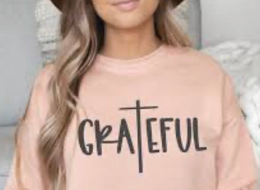 GRATEFUL CROSS SINGLE COLOR BLACK Screen Print transfers size ADULT 7X12