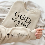 GOD IS GOOD ALL THE TIME CROSS SINGLE COLOR BLACK Screen Print transfers size ADULT 10X12